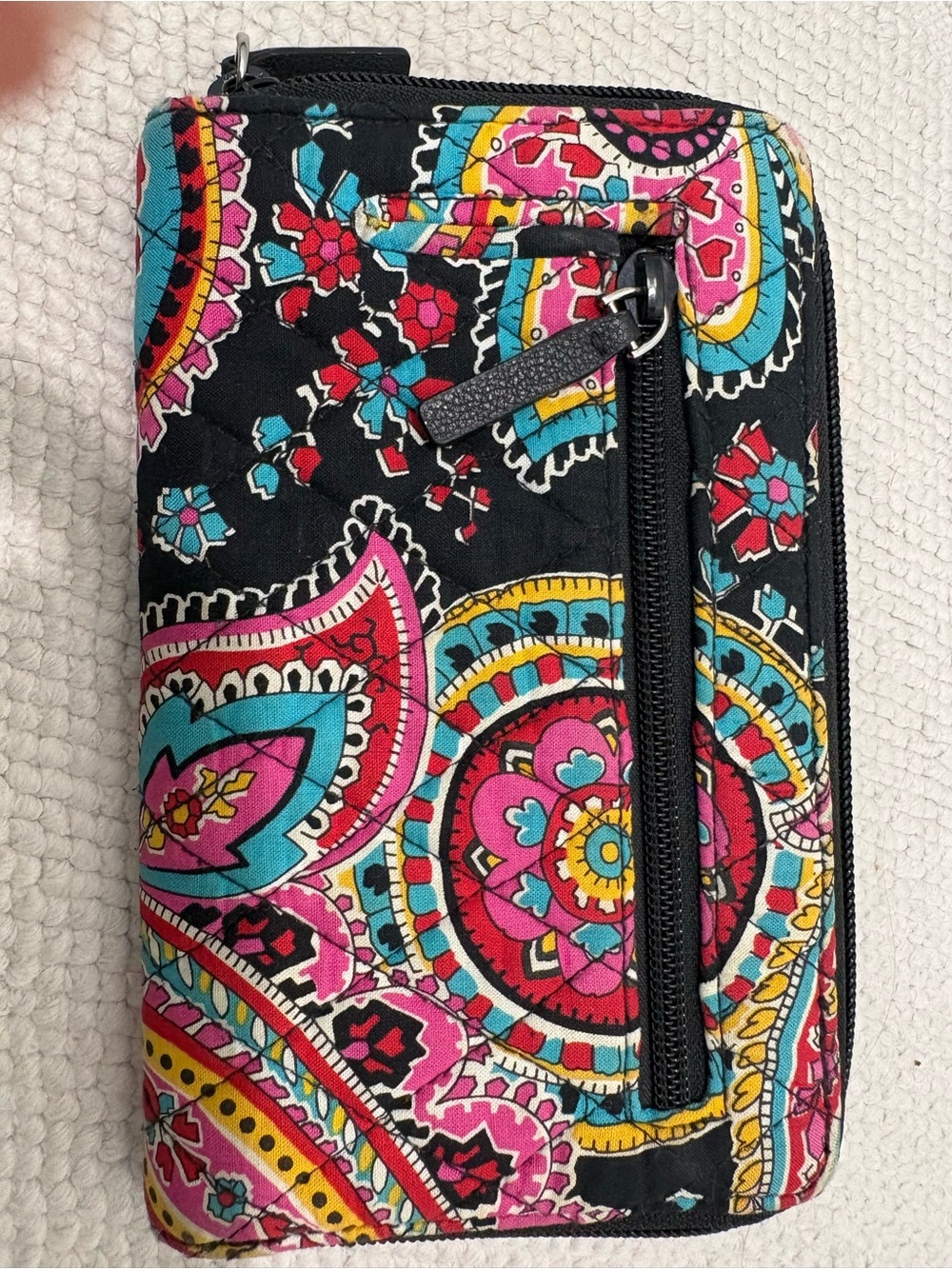 Vera Bradley Colorful Paisley Turn Lock Zip Around Wallet - Picture 2 of 3